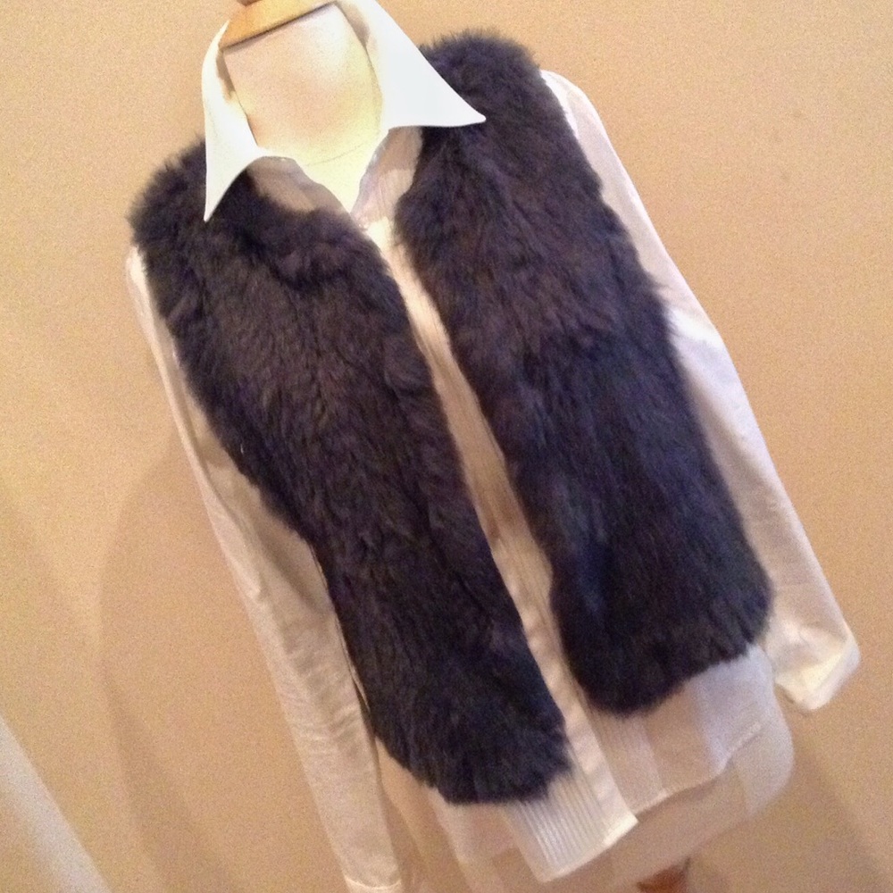 ☃SALE! Luxe Authentic Grey Rabbit Fur Vest